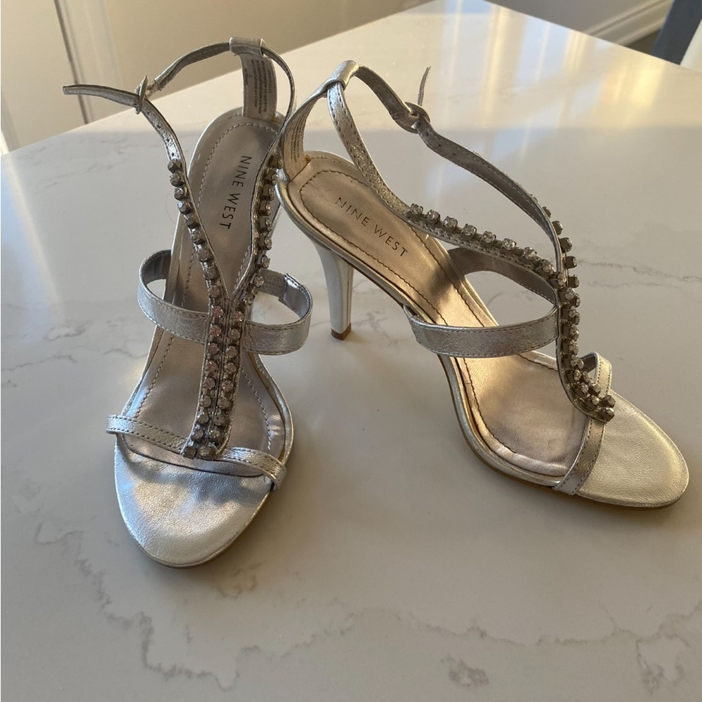 Silver Jewelled Nine West Heels